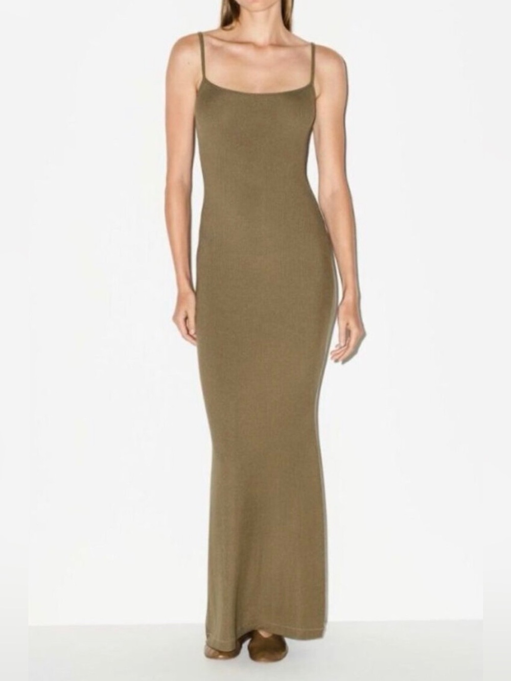 SKIMS Olive Soft Lounge Long Maxi Slip Dress Size Medium